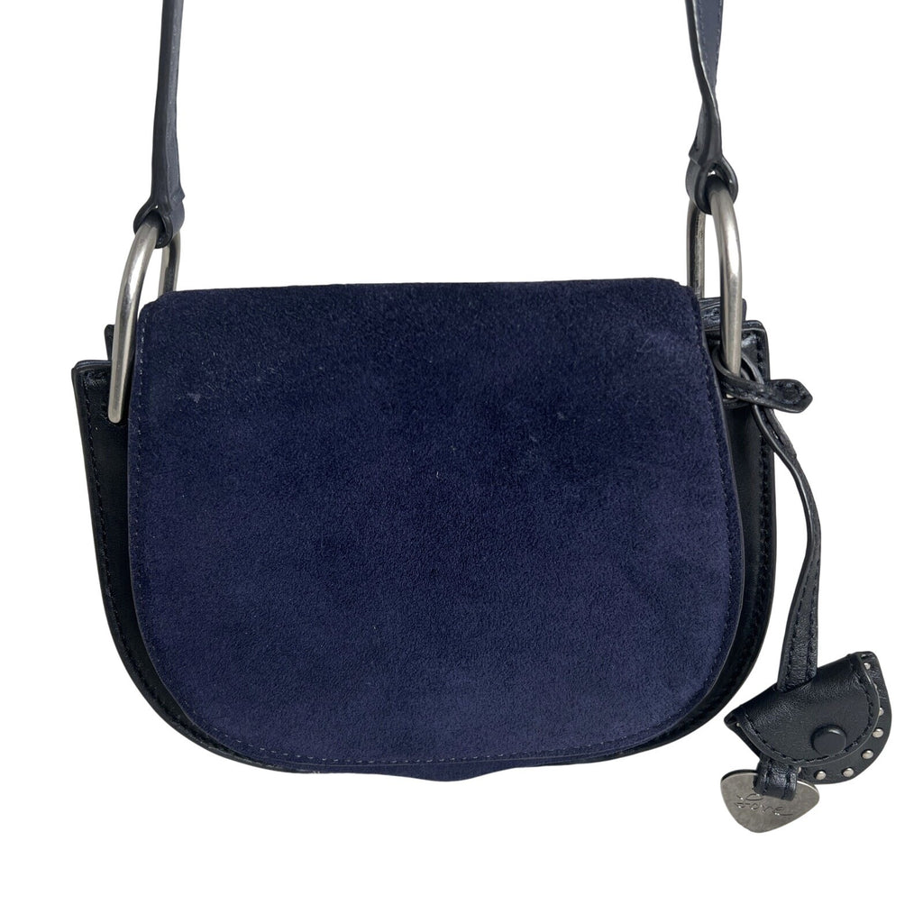 Rebecca Minkoff Navy Suede & Black Leather Crossbody Bag