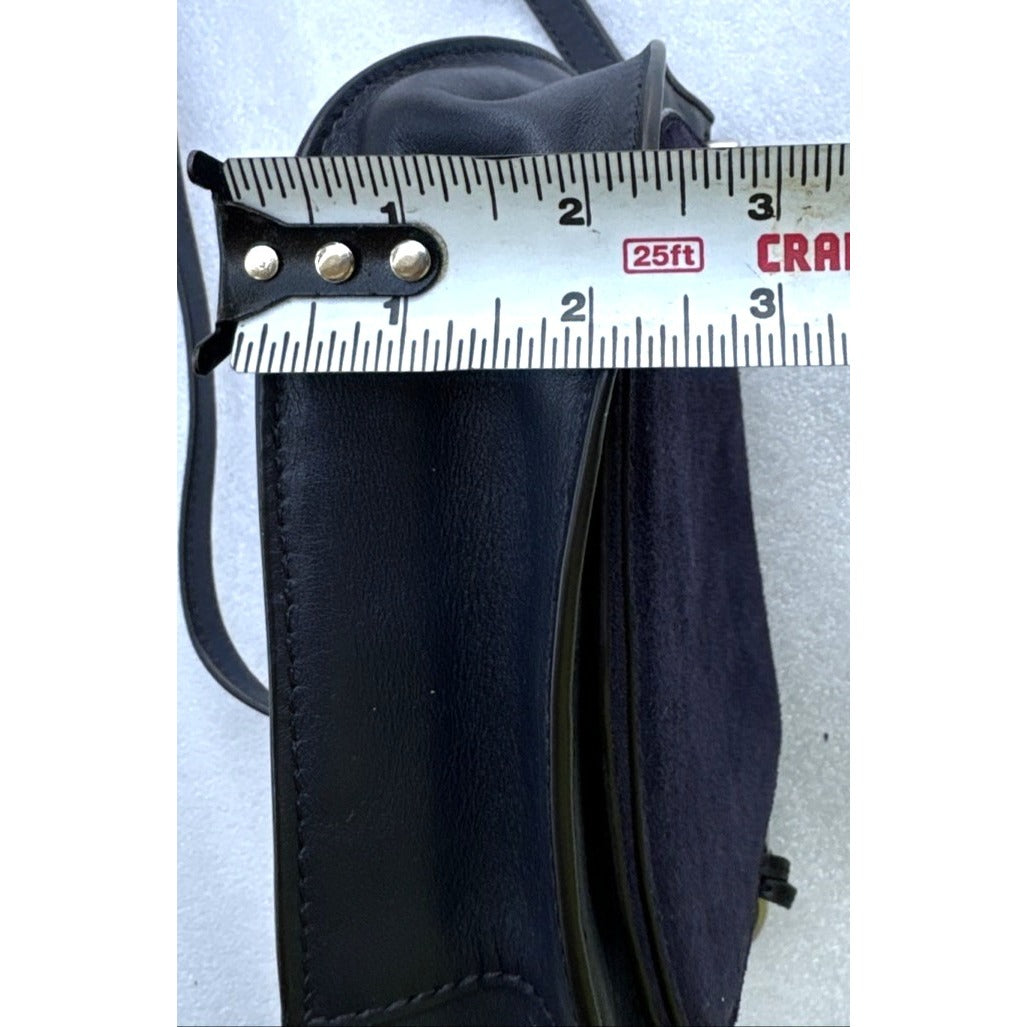 Rebecca Minkoff Navy Suede & Black Leather Crossbody Bag