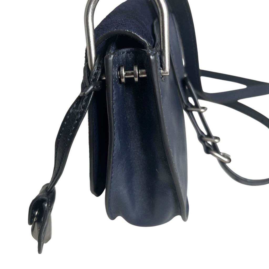 Rebecca Minkoff Navy Suede & Black Leather Crossbody Bag