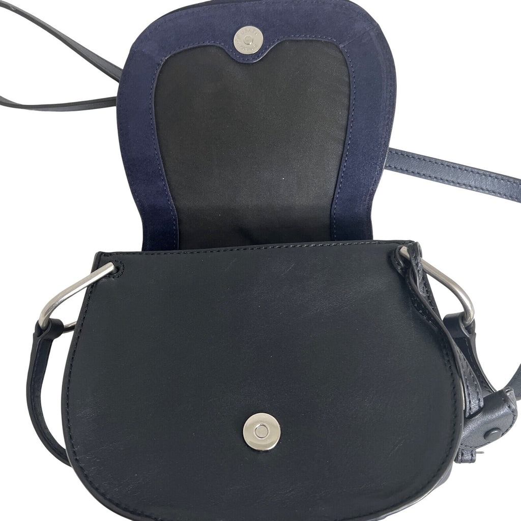 Rebecca Minkoff Navy Suede & Black Leather Crossbody Bag