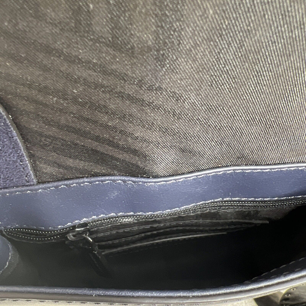 Rebecca Minkoff Navy Suede & Black Leather Crossbody Bag