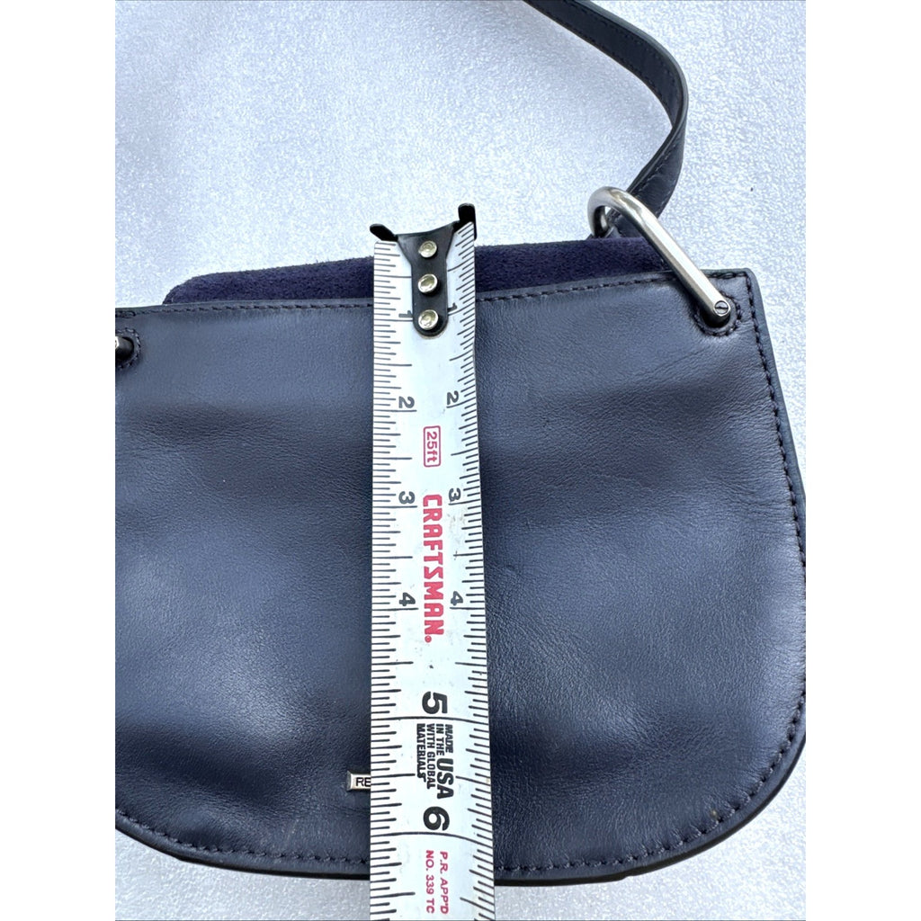 Rebecca Minkoff Navy Suede & Black Leather Crossbody Bag