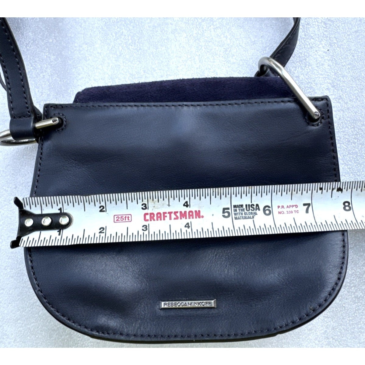 Rebecca Minkoff Navy Suede & Black Leather Crossbody Bag