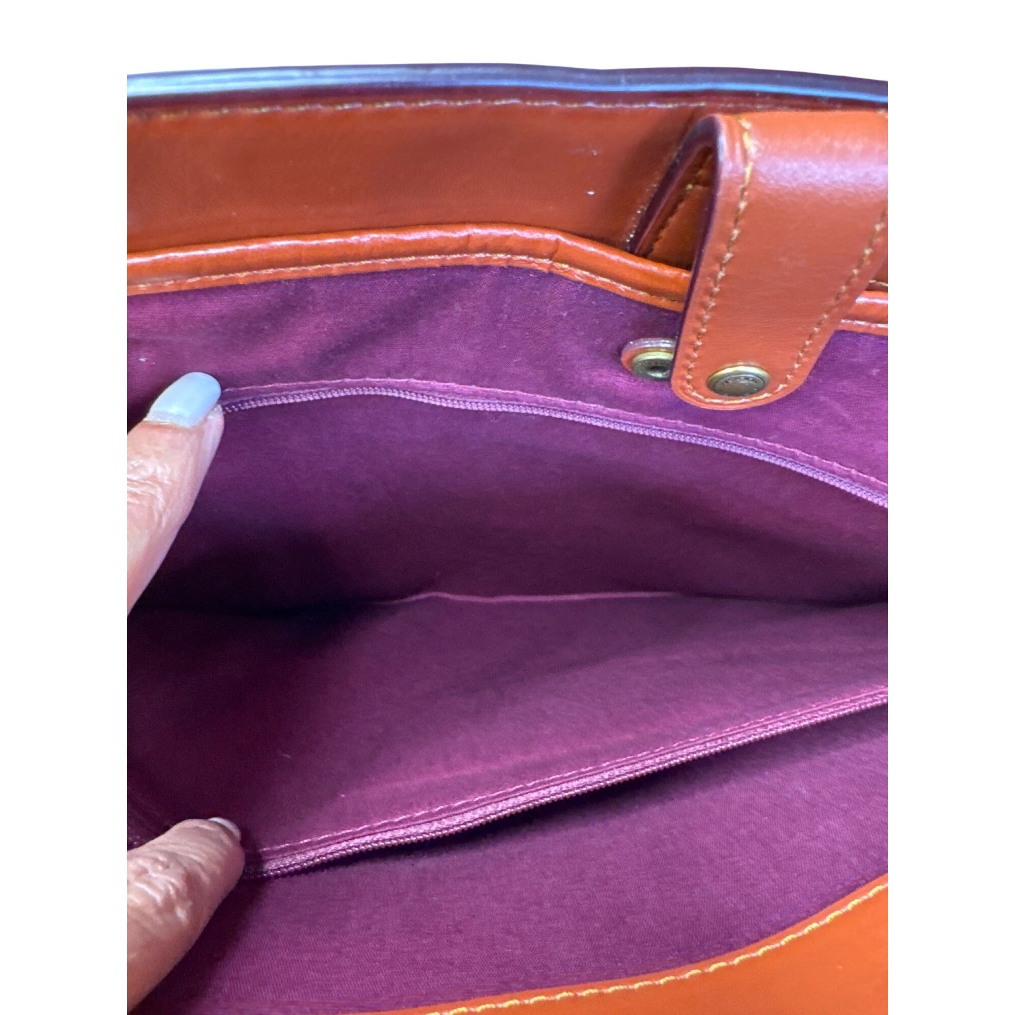 Coach Signature Canvas & Leather Tote Bag With Turnlock Closure & Tag