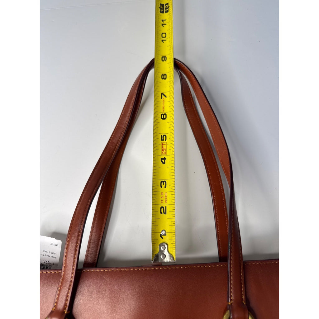 Coach Signature Canvas & Leather Tote Bag With Turnlock Closure & Tag