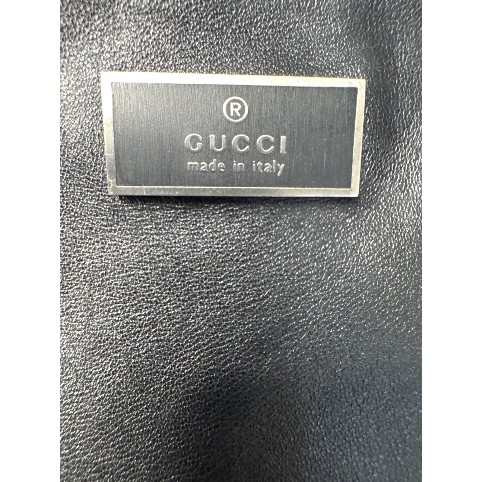 Gucci Black Leather Handbag With Adjustable Strap Made In Italy