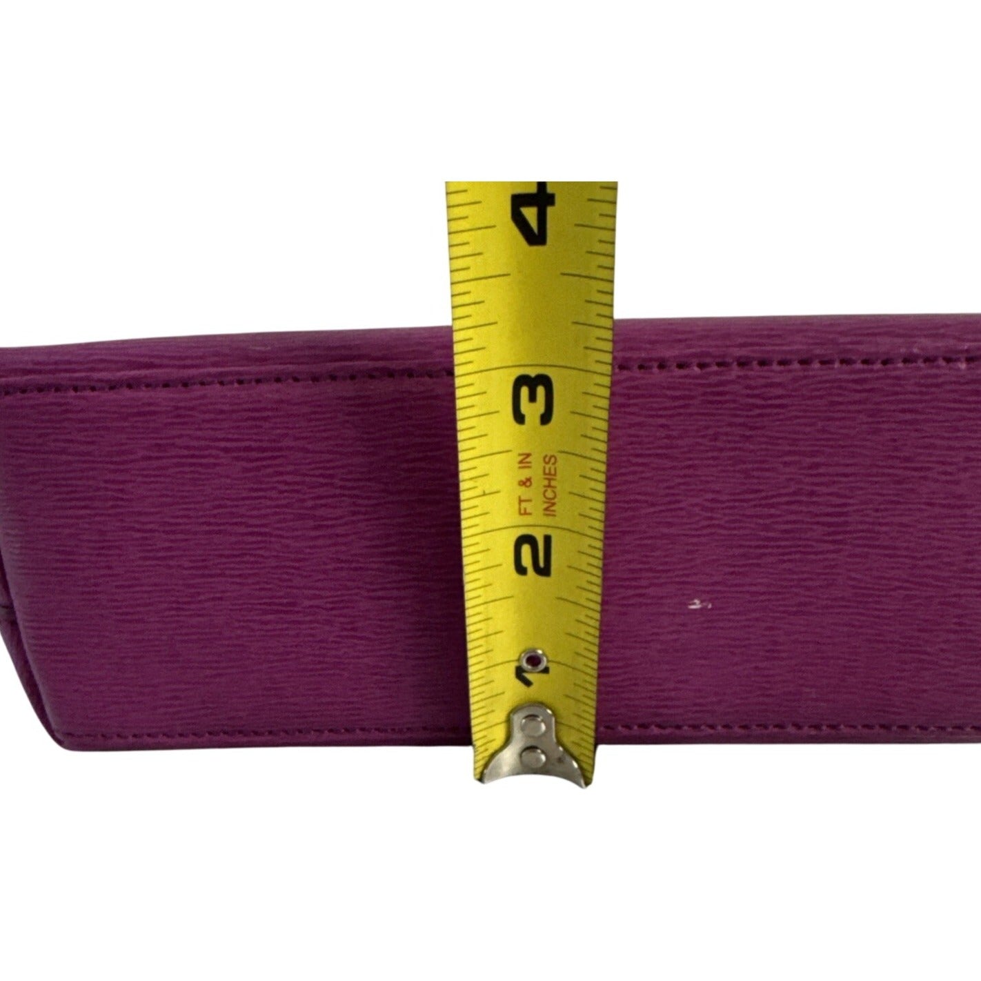 Ralph Lauren Purple Leather Cosmetic Bag W/Gold Zipper & Monogrammed RLL Logo