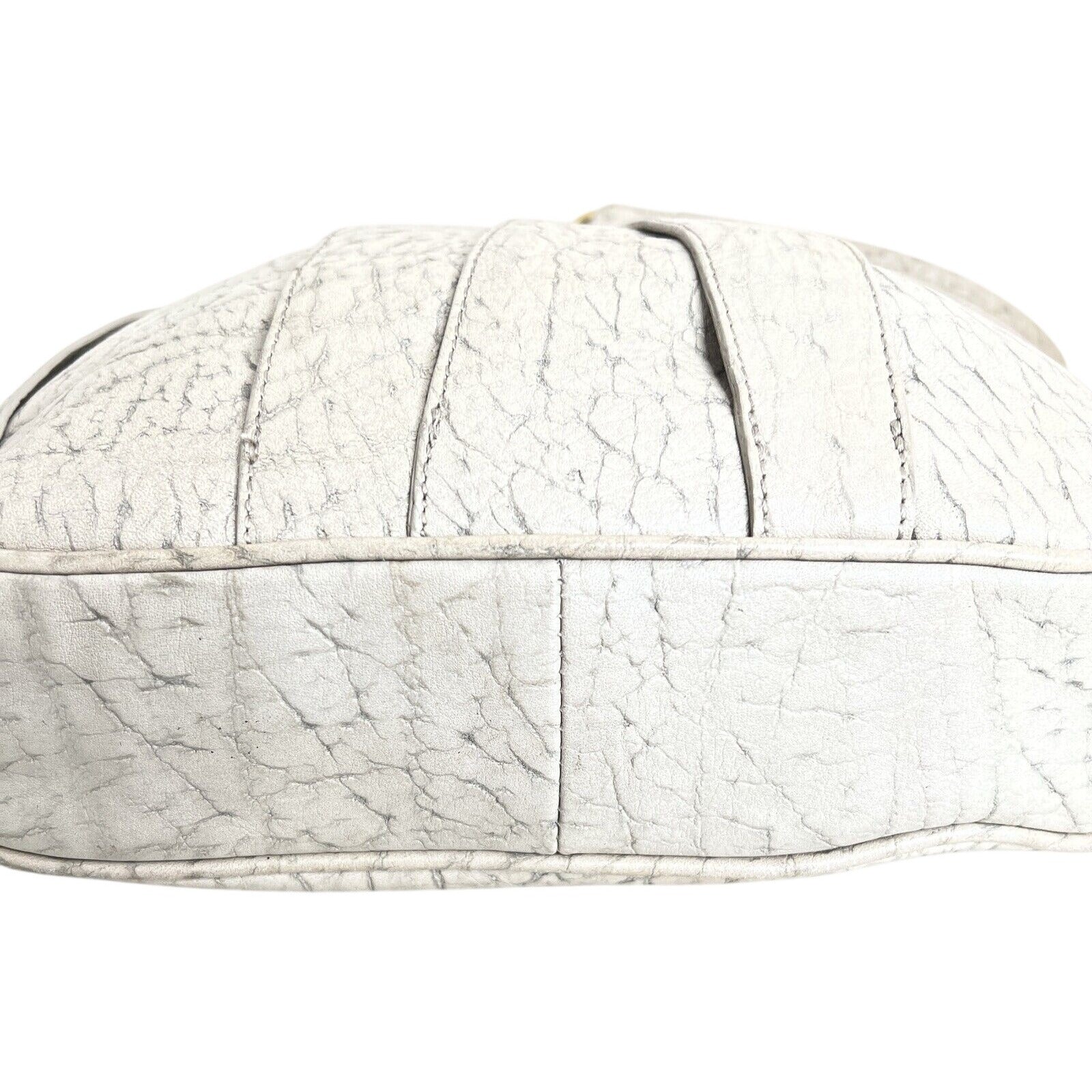 Brahmin Womens Gray Leather Crossbody Bag With Tassel Accent