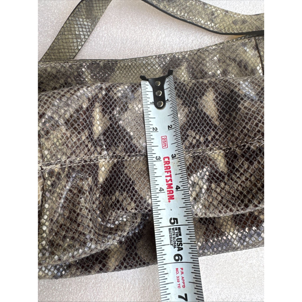 Michael Kors Snakeskin Pattern Shoulder Bag With Gold Accents