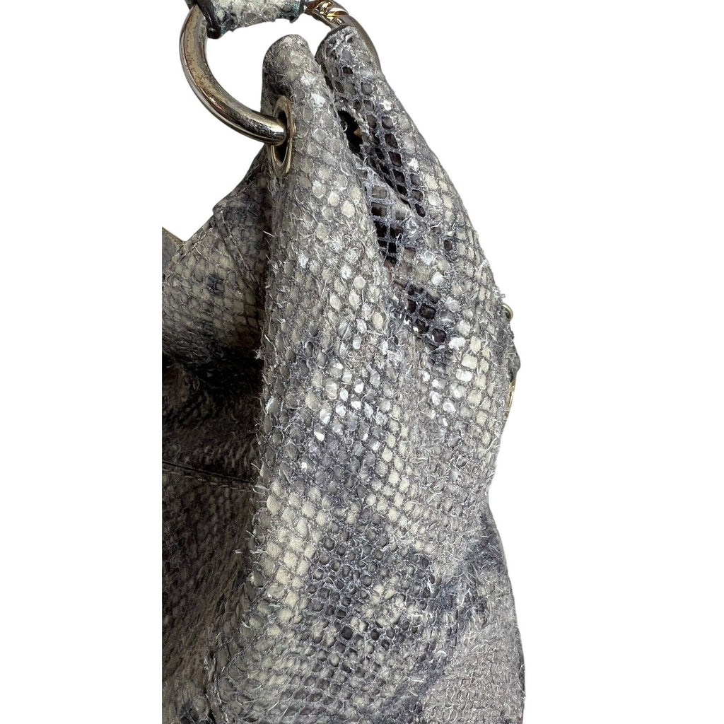 Michael Kors Snakeskin Pattern Shoulder Bag With Gold Accents