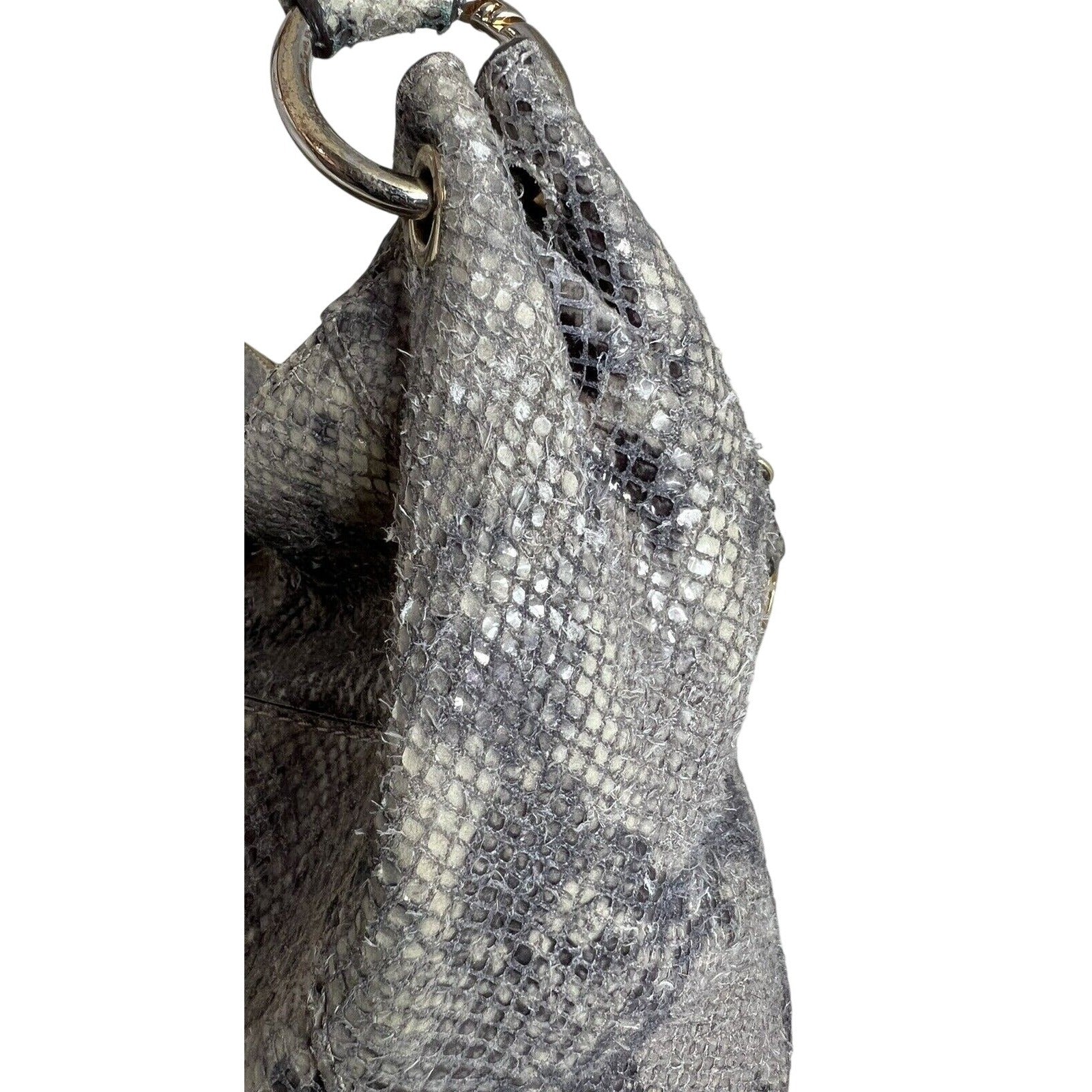 Michael Kors Snakeskin Pattern Shoulder Bag With Gold Accents