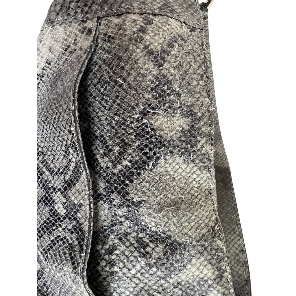 Michael Kors Snakeskin Pattern Shoulder Bag With Gold Accents