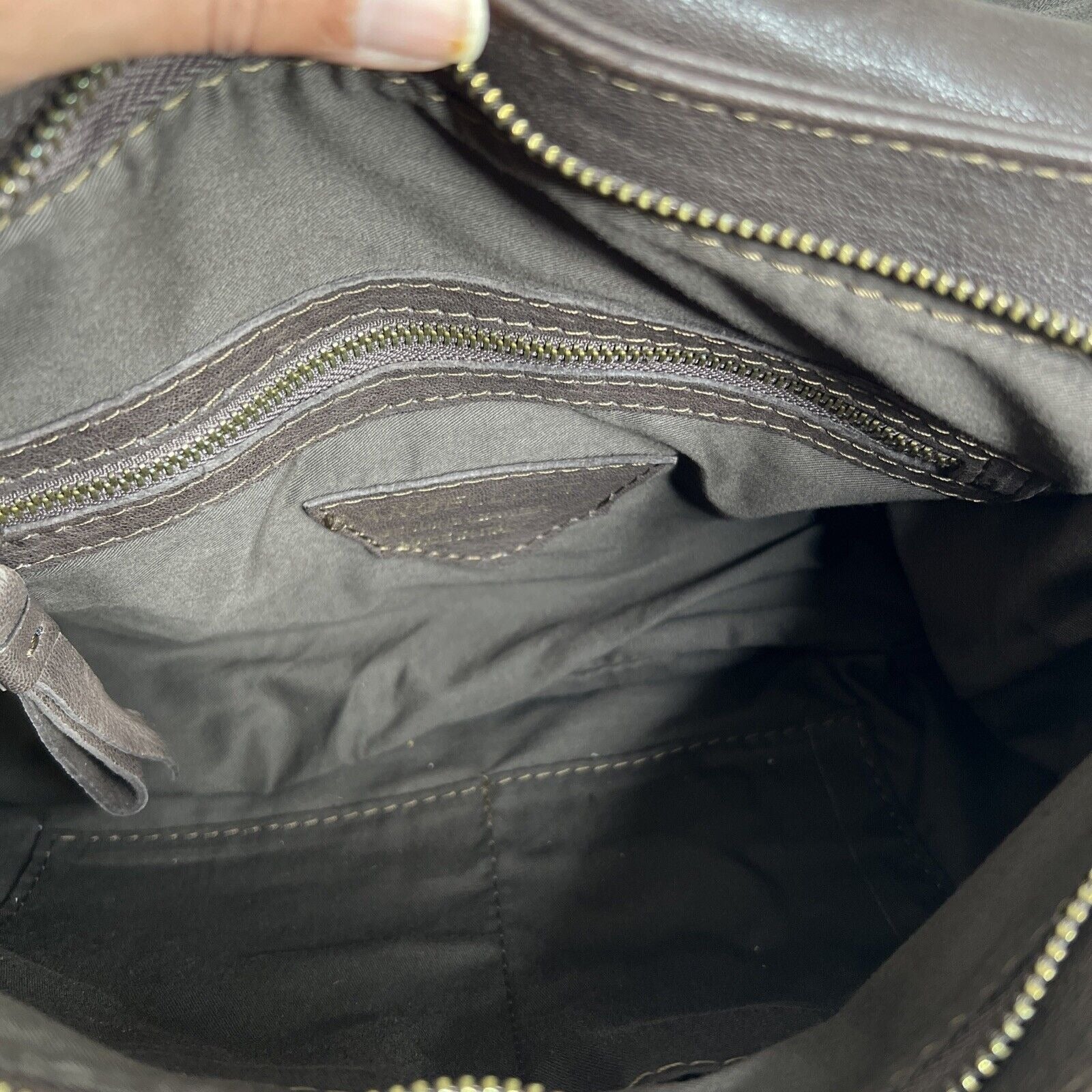 Angellotti Genuine Leather Brown Crossbody Bag Textured Accents & Adjustable