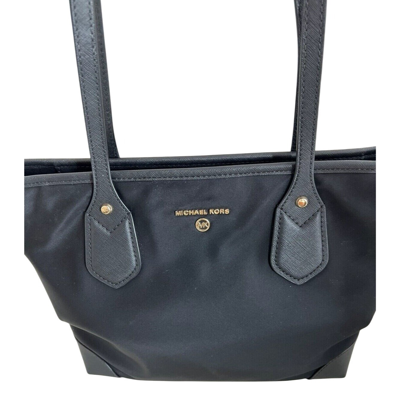Michael Kors Black Nylon & Leather Tote Shoulder Bag