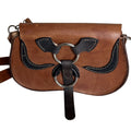 Jagger Vintage Brown Leather Saddlebag Purse With Adjustable Strap & Unique