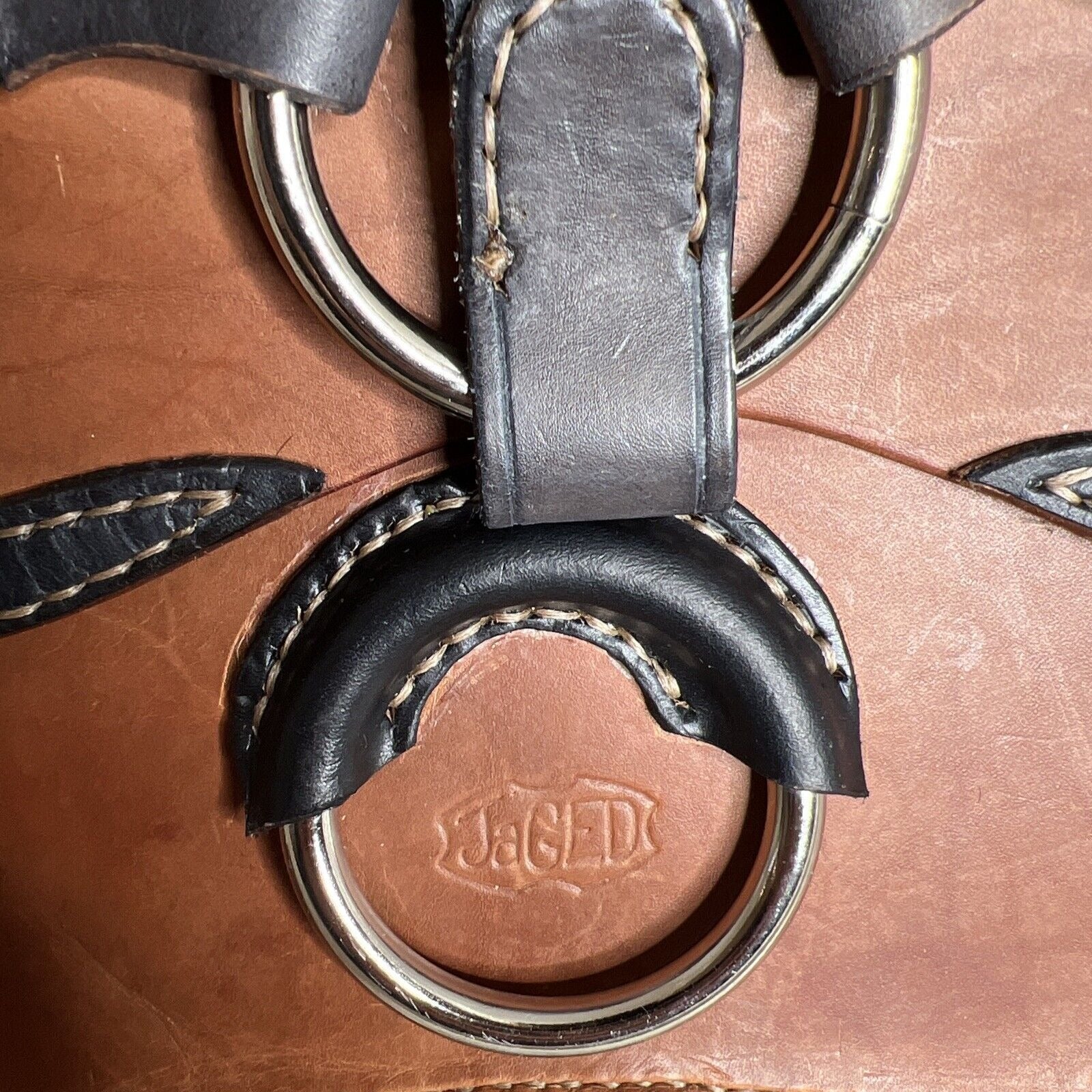 Jagger Vintage Brown Leather Saddlebag Purse With Adjustable Strap & Unique