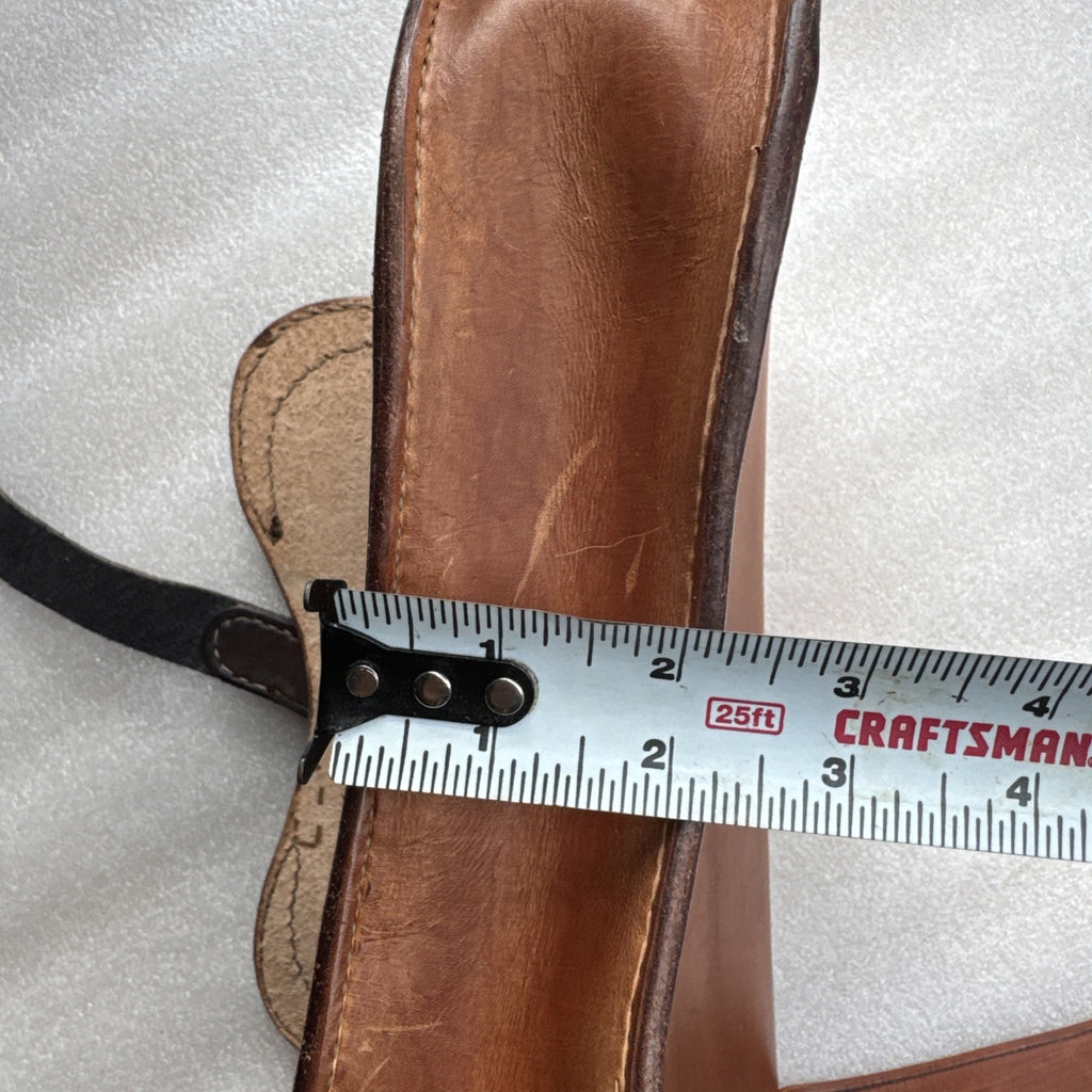 Jagger Vintage Brown Leather Saddlebag Purse With Adjustable Strap & Unique