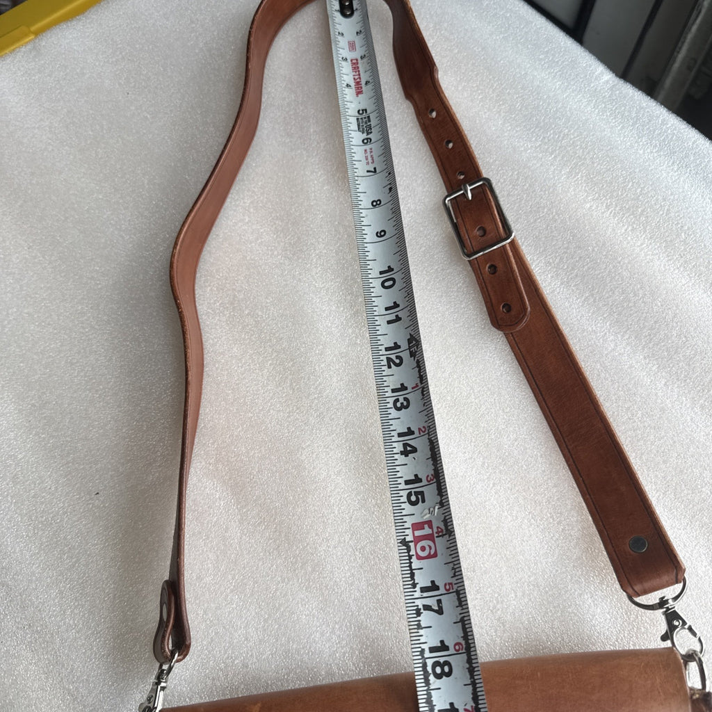 Jagger Vintage Brown Leather Saddlebag Purse With Adjustable Strap & Unique