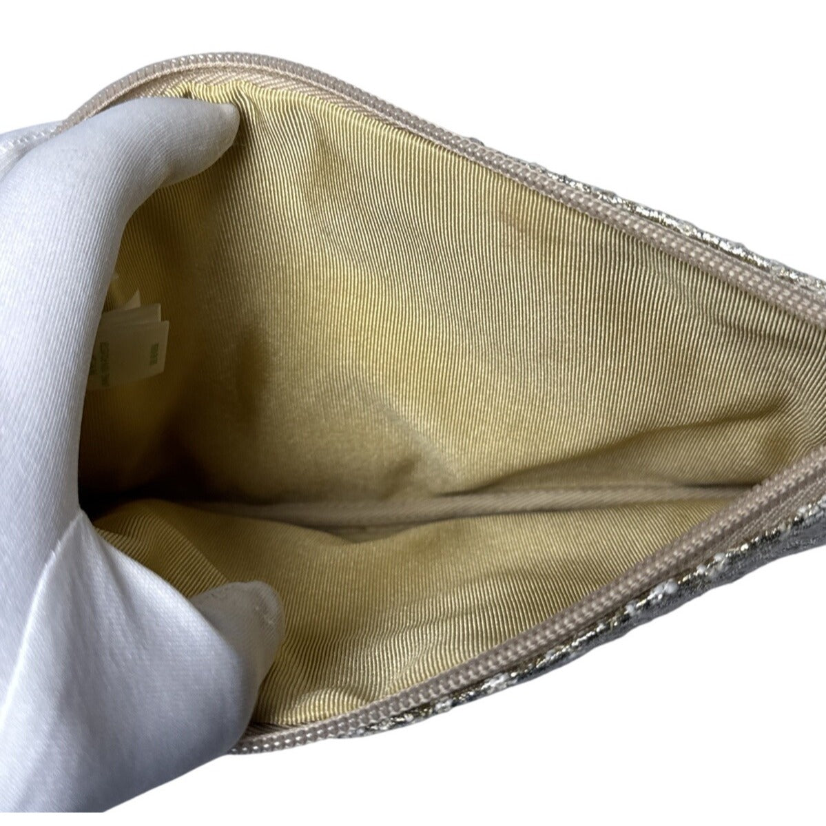 Lilly Pulitzer Gold Glittery Textured Zip Clutch / Cosmetic Pouch