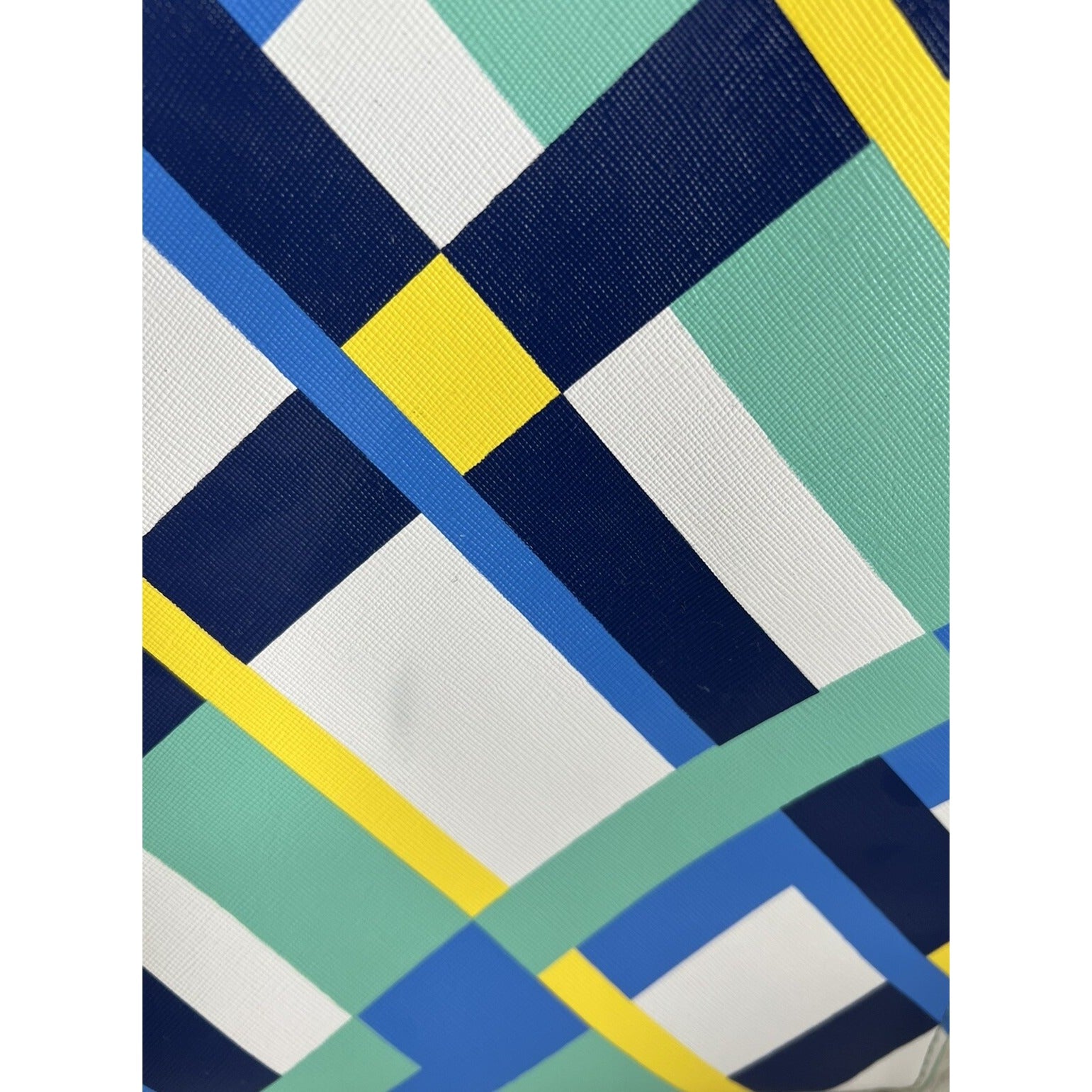 Kate Landry Multicolor Geometric Tote Bag With Tassel Accent & Dual Handles