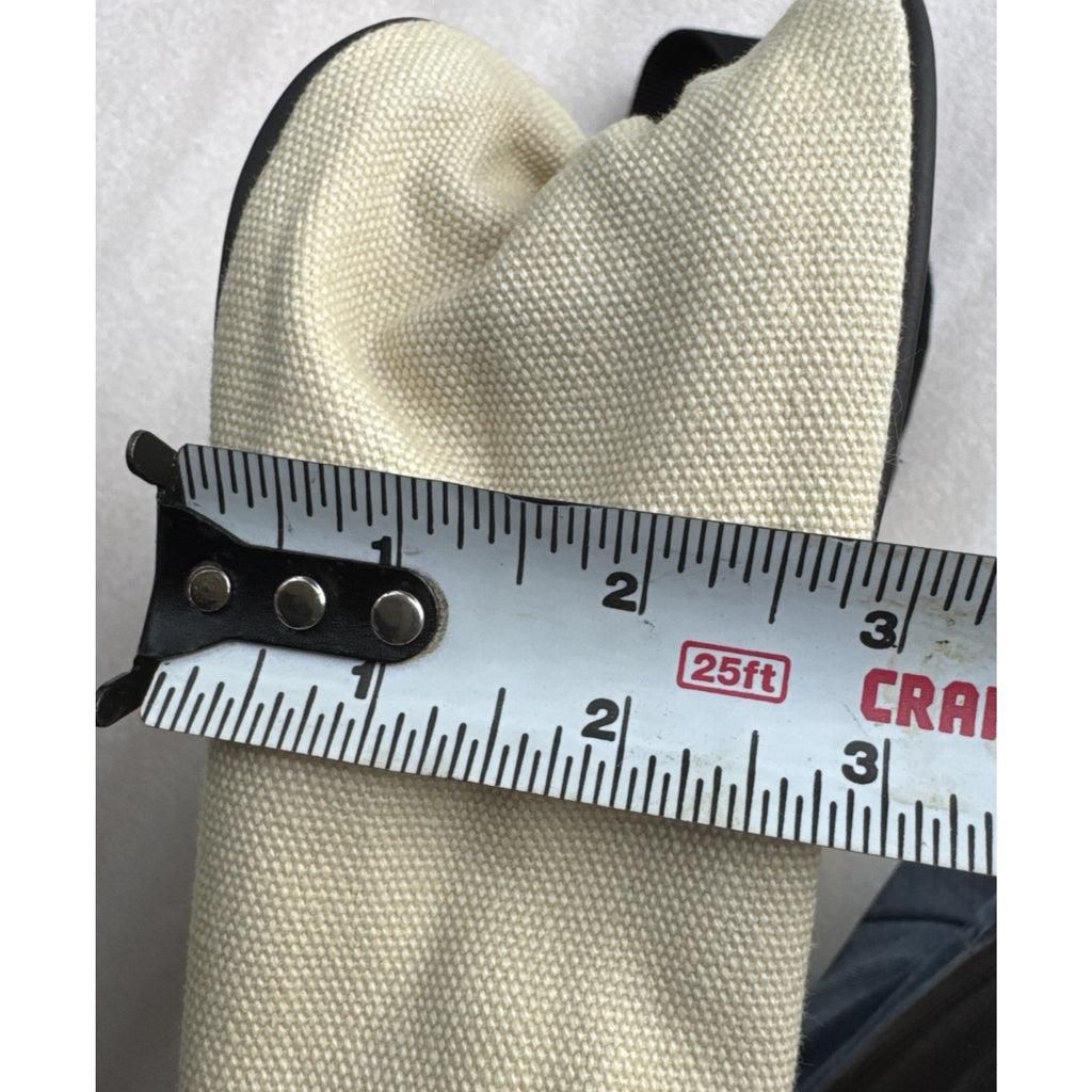 Calvin Klein Beige Canvas Crossbody Bag With Black Strap & Zipper