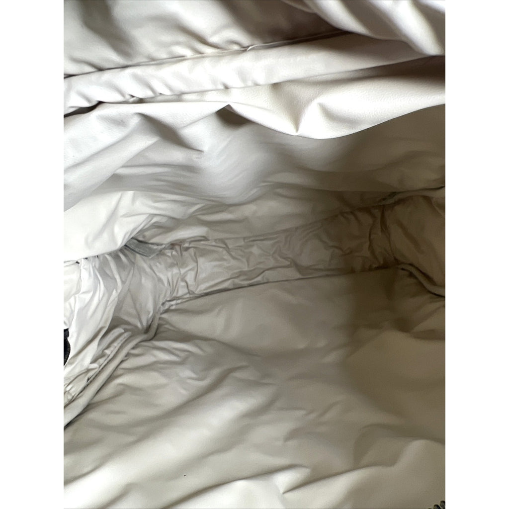 Calvin Klein Beige Canvas Crossbody Bag With Black Strap & Zipper