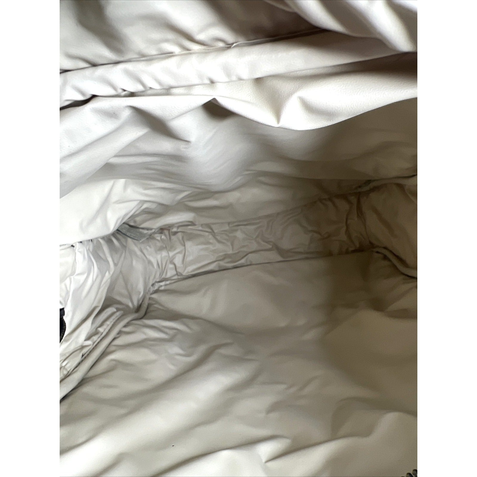 Calvin Klein Beige Canvas Crossbody Bag With Black Strap & Zipper