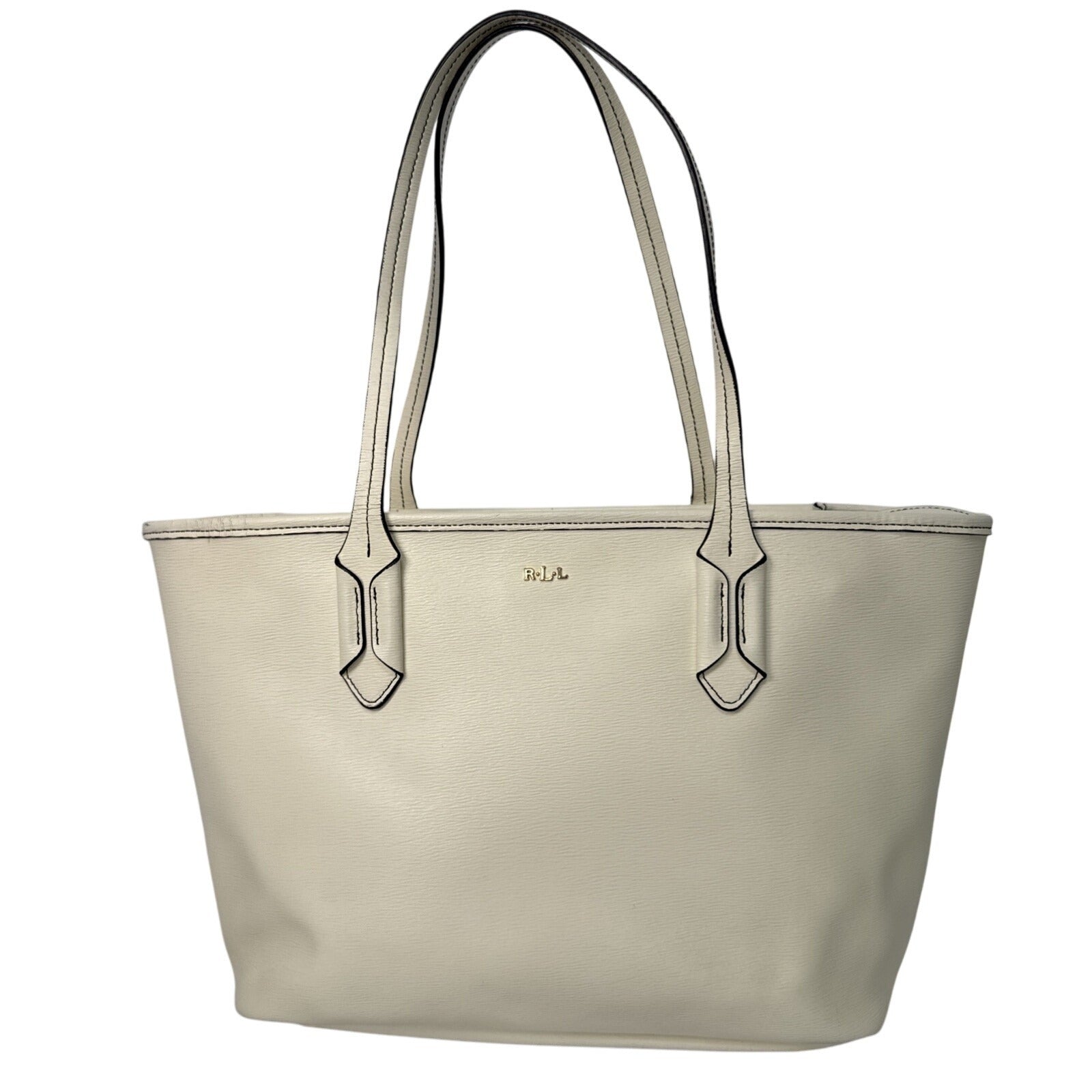 Ralph Lauren RLL Ivory Leather Tote Bag