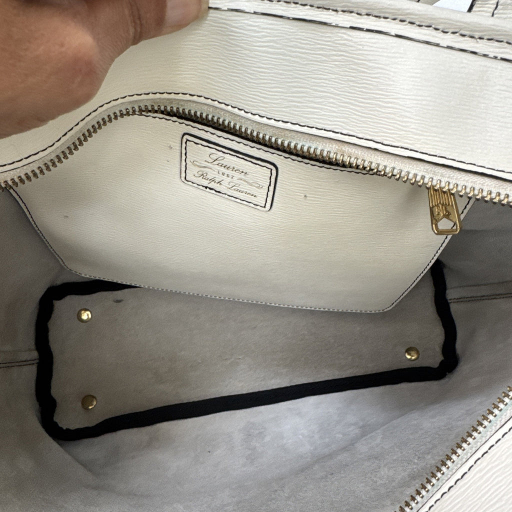 Ralph Lauren RLL Ivory Leather Tote Bag