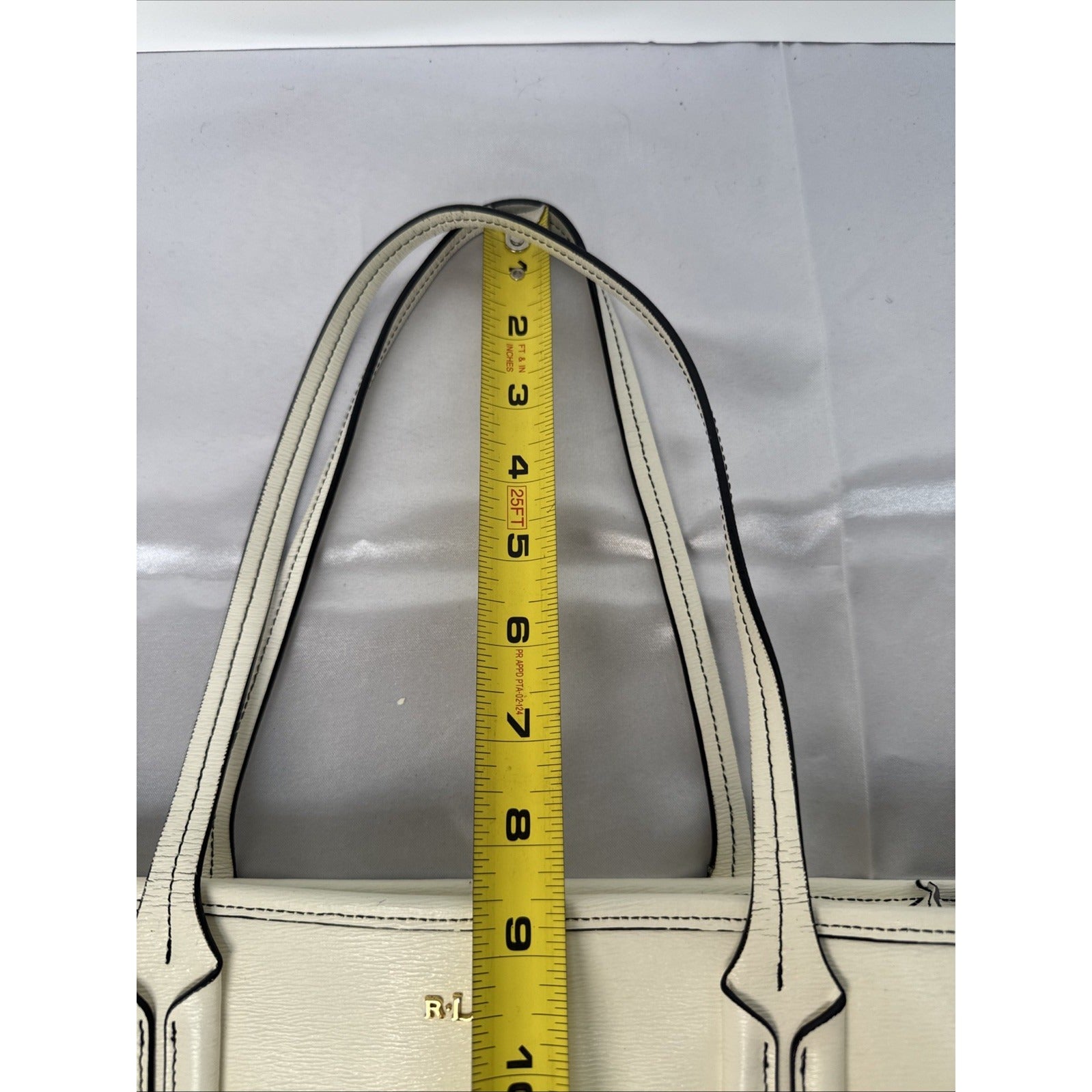 Ralph Lauren RLL Ivory Leather Tote Bag
