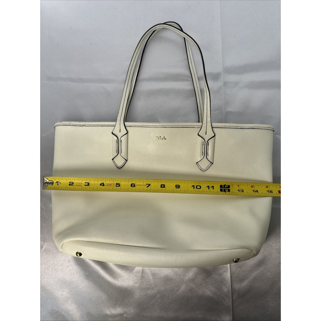 Ralph Lauren RLL Ivory Leather Tote Bag