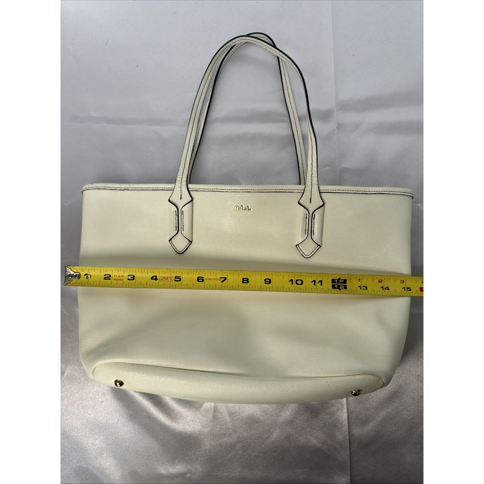 Ralph Lauren RLL Ivory Leather Tote Bag