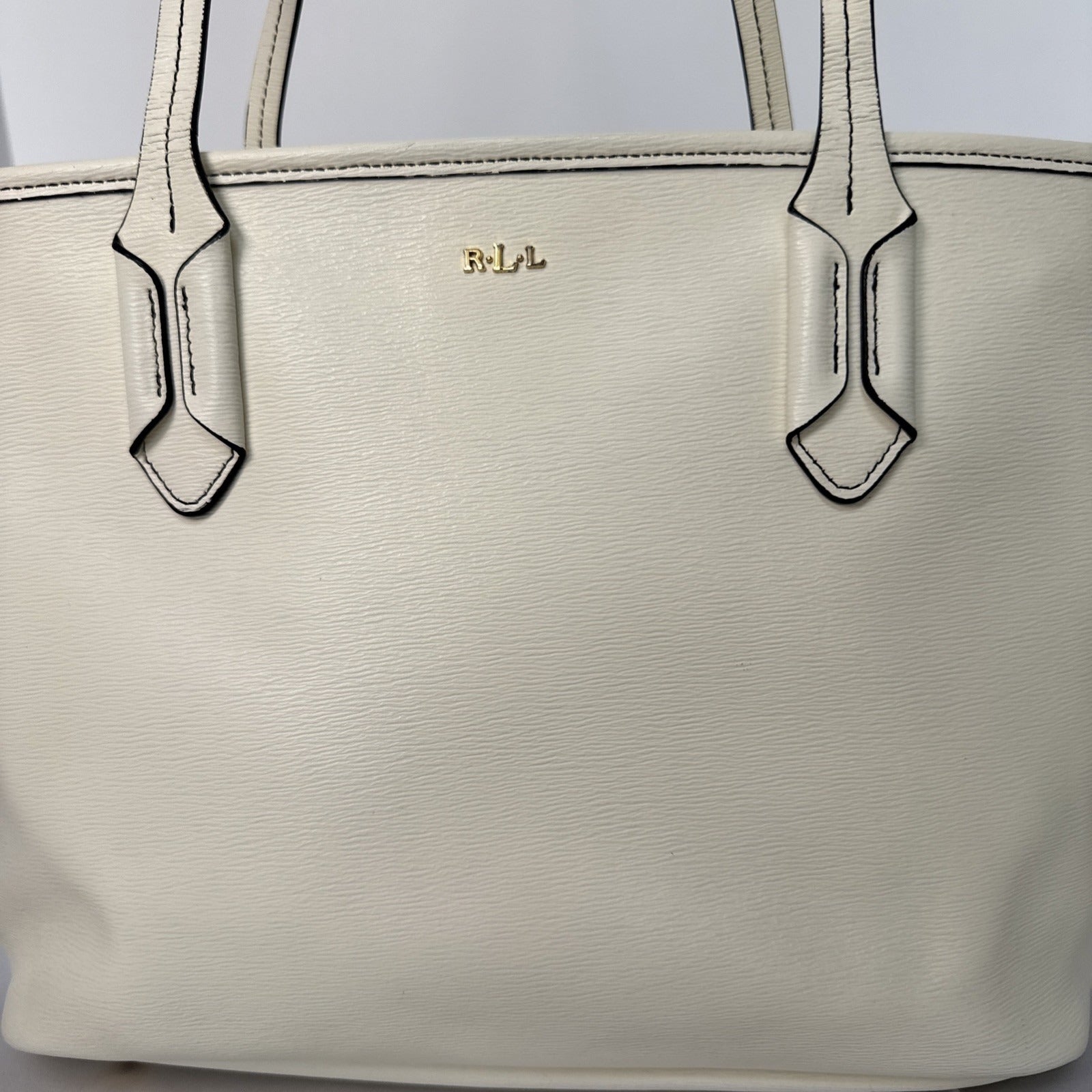 Ralph Lauren RLL Ivory Leather Tote Bag