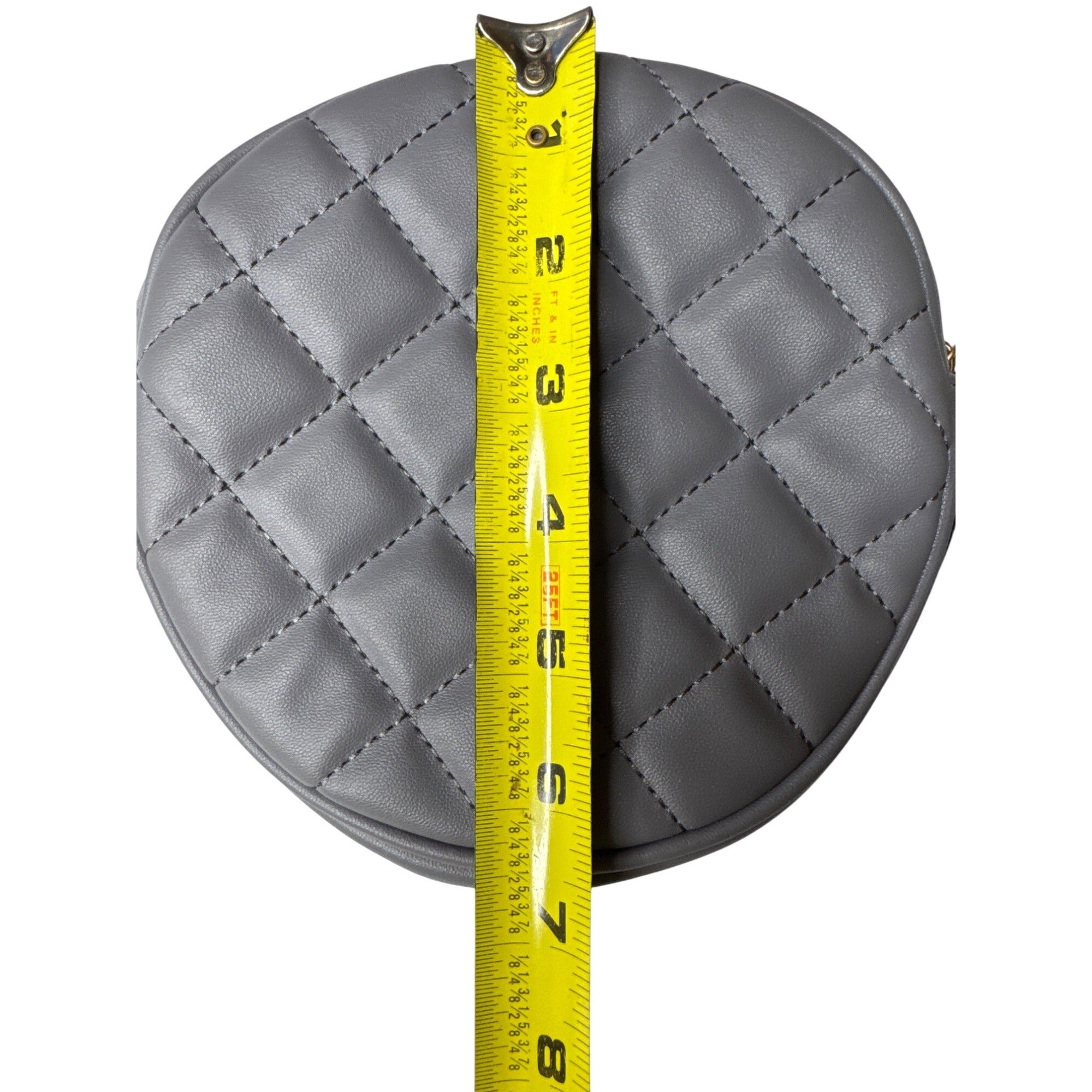 Quilted Gray Crossbody Bag & Matching Coin Pouch With Adjustable Strap