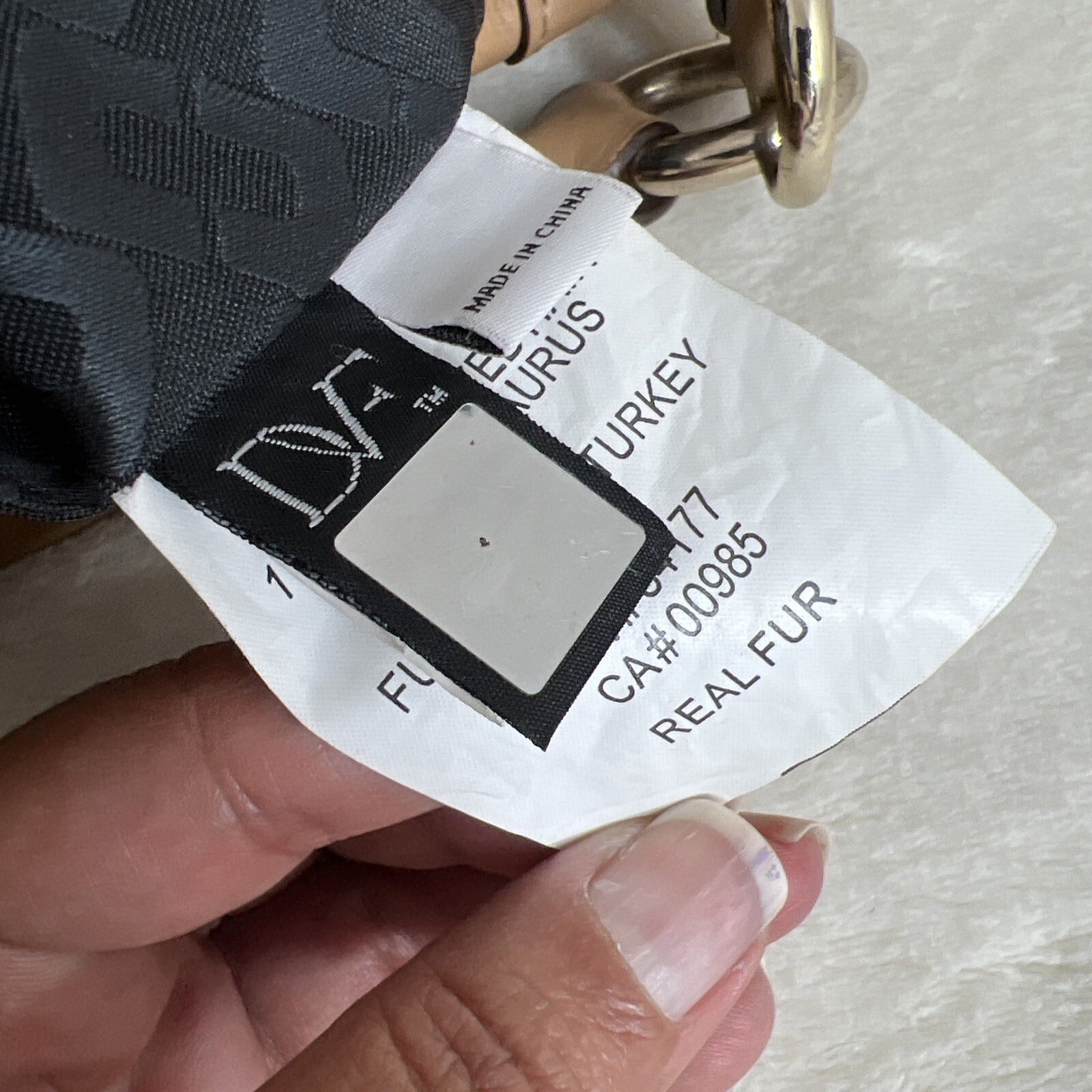 Diane Von Furstenberg Canvas/Leather Leopard Accent Hobo Bag Tan & White