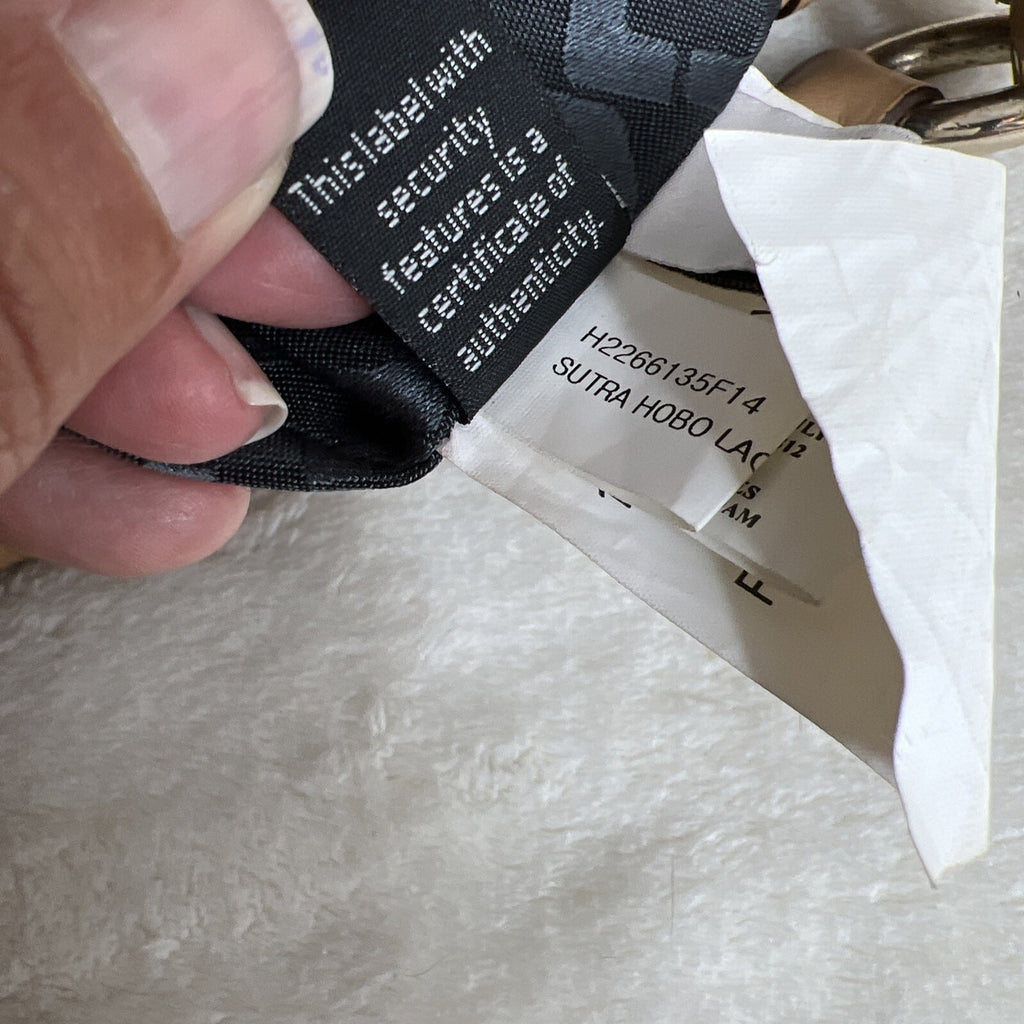 Diane Von Furstenberg Canvas/Leather Leopard Accent Hobo Bag Tan & White