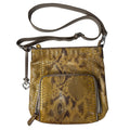 Brighton Snake Print Crossbody Bag With Heart Charm & Adjustable Strap