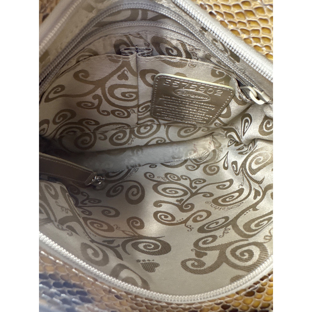 Brighton Snake Print Crossbody Bag With Heart Charm & Adjustable Strap