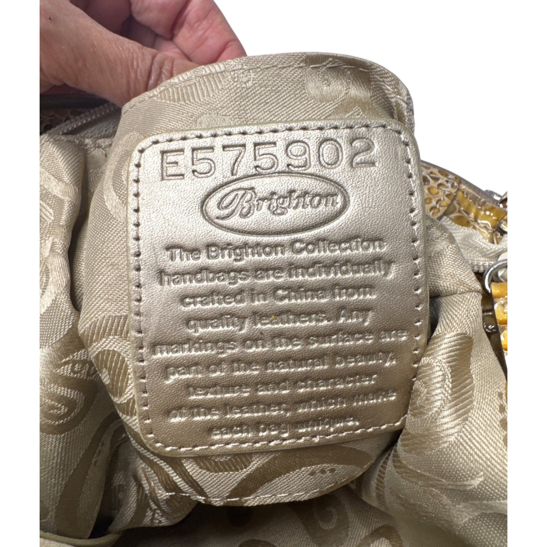 Brighton Snake Print Crossbody Bag With Heart Charm & Adjustable Strap