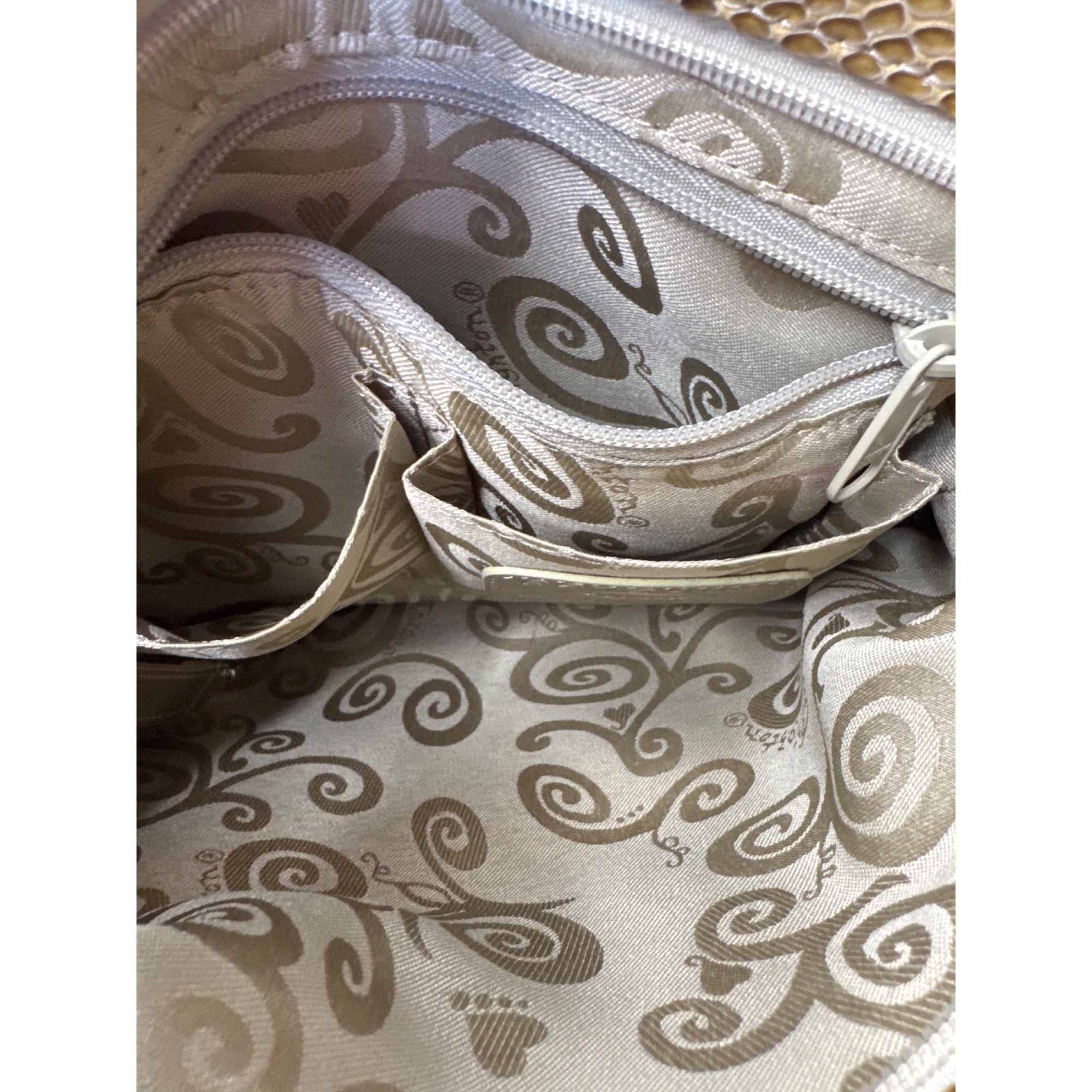 Brighton Snake Print Crossbody Bag With Heart Charm & Adjustable Strap