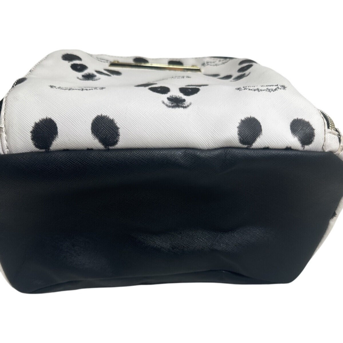 Betsey Johnson Cute Panda Print Backpack With Chain Accent Black & White