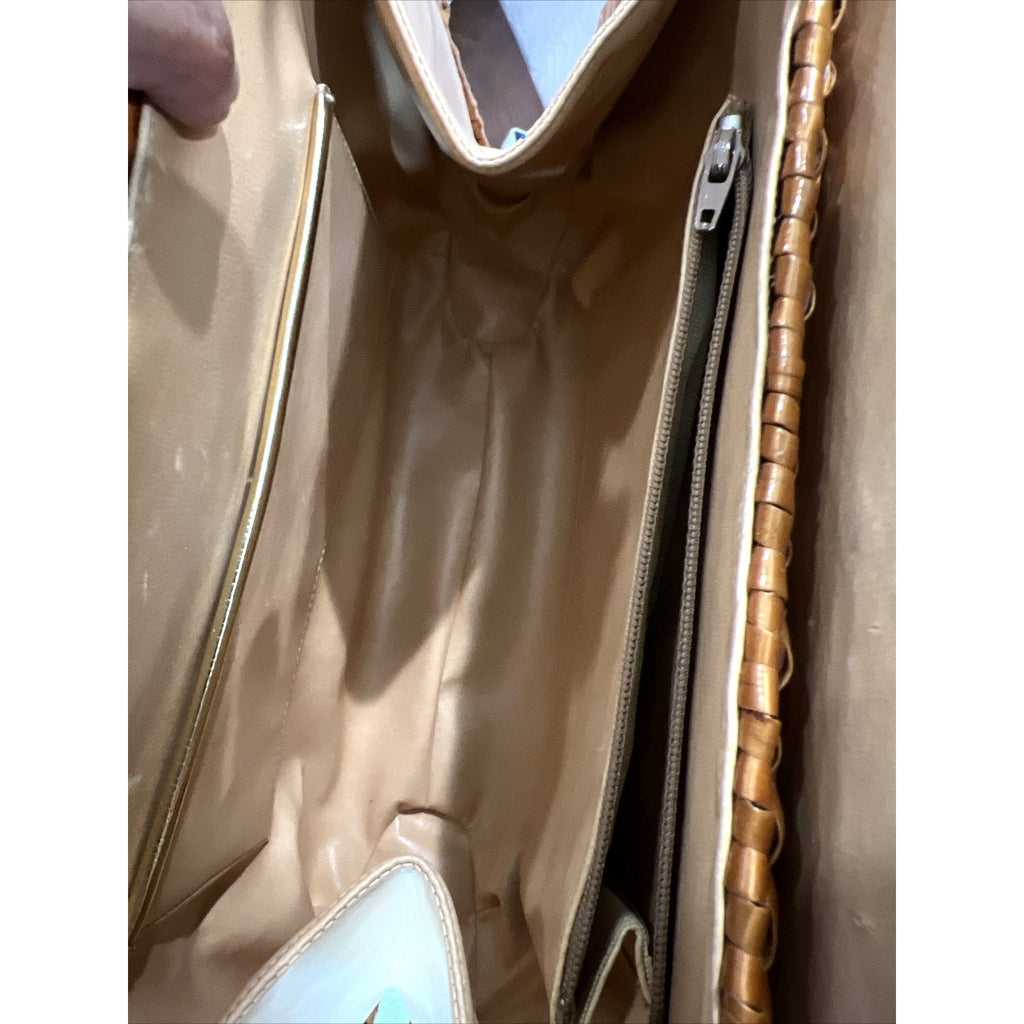 Aldo D’ Oro Vintage Wicker & Leather Shoulder Bag By JR